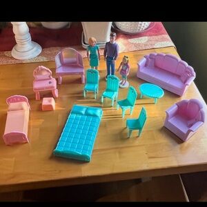 Vintage Tyco The Talking Family furniture and dolls